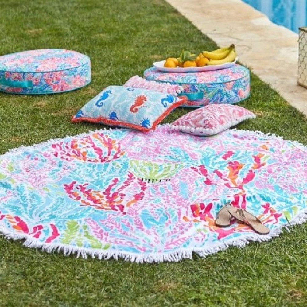 Lilly Pulitzer Pottery Barn Lets Cha Cha Round Large Family Beach Towel